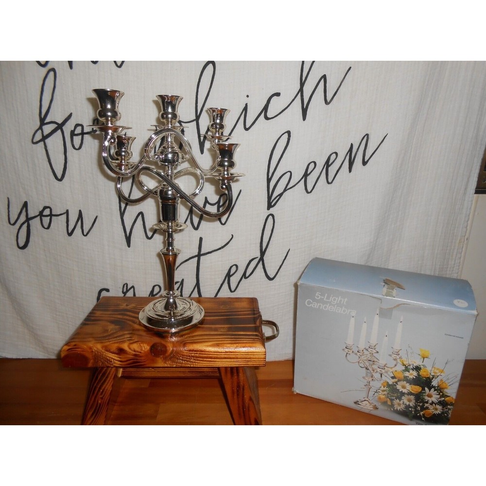 Vintage Silverplate Wm A Rogers 5-Light Candelabra from Oneida Silversmiths